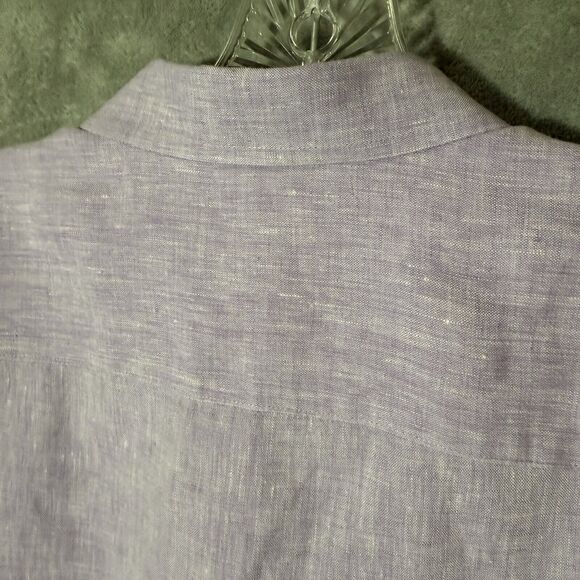 UNTUCKit Shirt Men XL Purple Long Sleeve Button 100% Linen Beachy Preppy - Picture 8 of 8